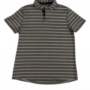 Lululemon Men's Polo Shirt – Size Large – Striped / Breathable / Athletic Fit